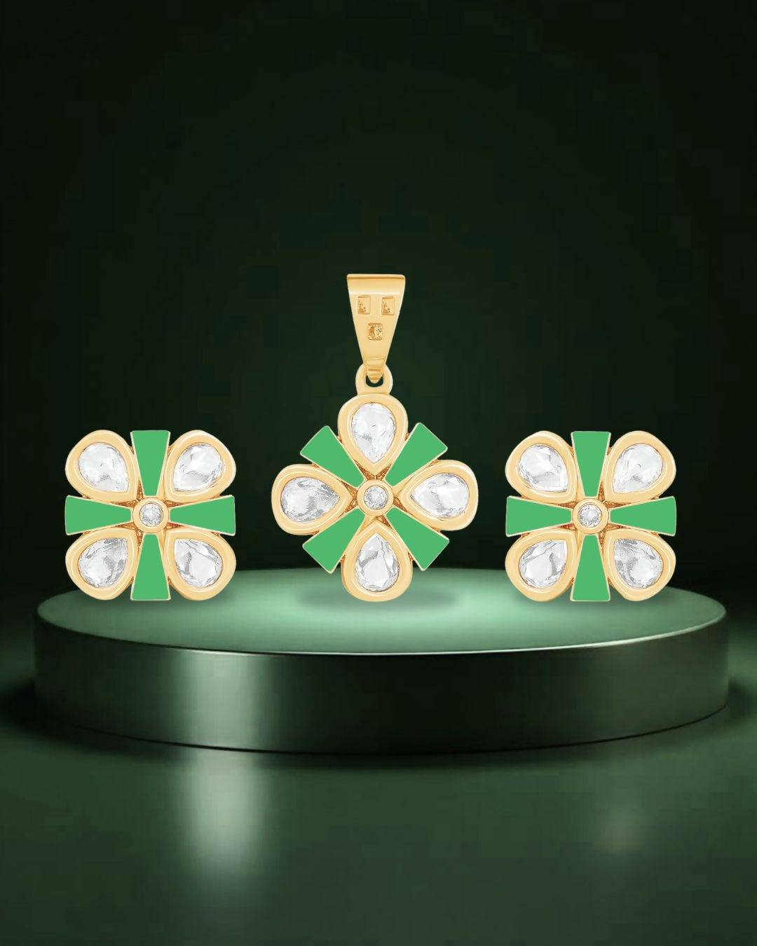 Blush Bloom Teardrop Pendant Set in Gold Finish - Sitarahub Sitarahub,