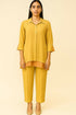 Yellow Georgette Tunic with Orange inner slip - Sitarahub Sitarahub,