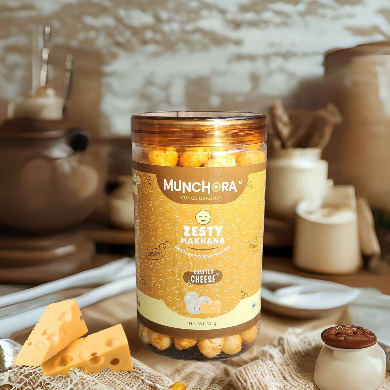 Munchora Zesty Makhana – Cheese | Healthy Roasted Foxnuts