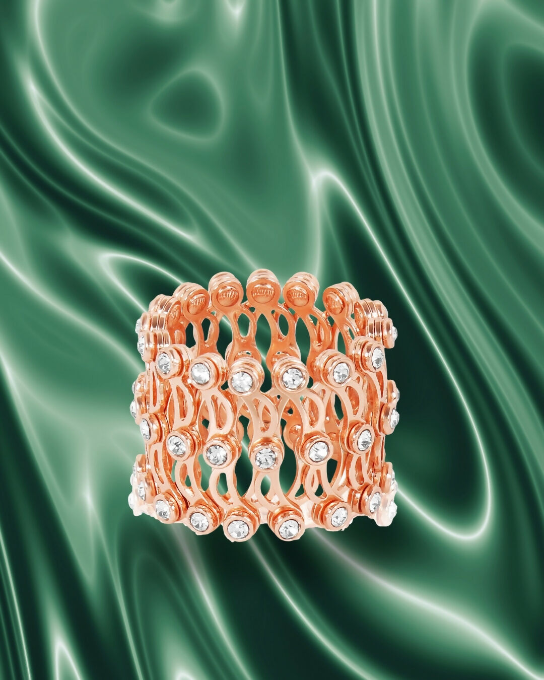 Statement 92.5 Sterling Silver Ring with Clear CZ Stones - Sitarahub Sitarahub,