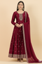 Deep Claret Anarkali Churidar Suit-2
