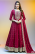 Maroon Anarkali Churidar Suit