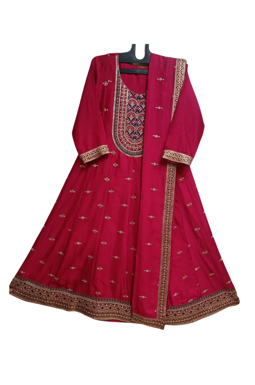 Jester Red Anarkali Churidar Suit