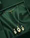 Duotone Sparkle Drop Chain Pendant & Earring Set - Sitarahub Sitarahub,