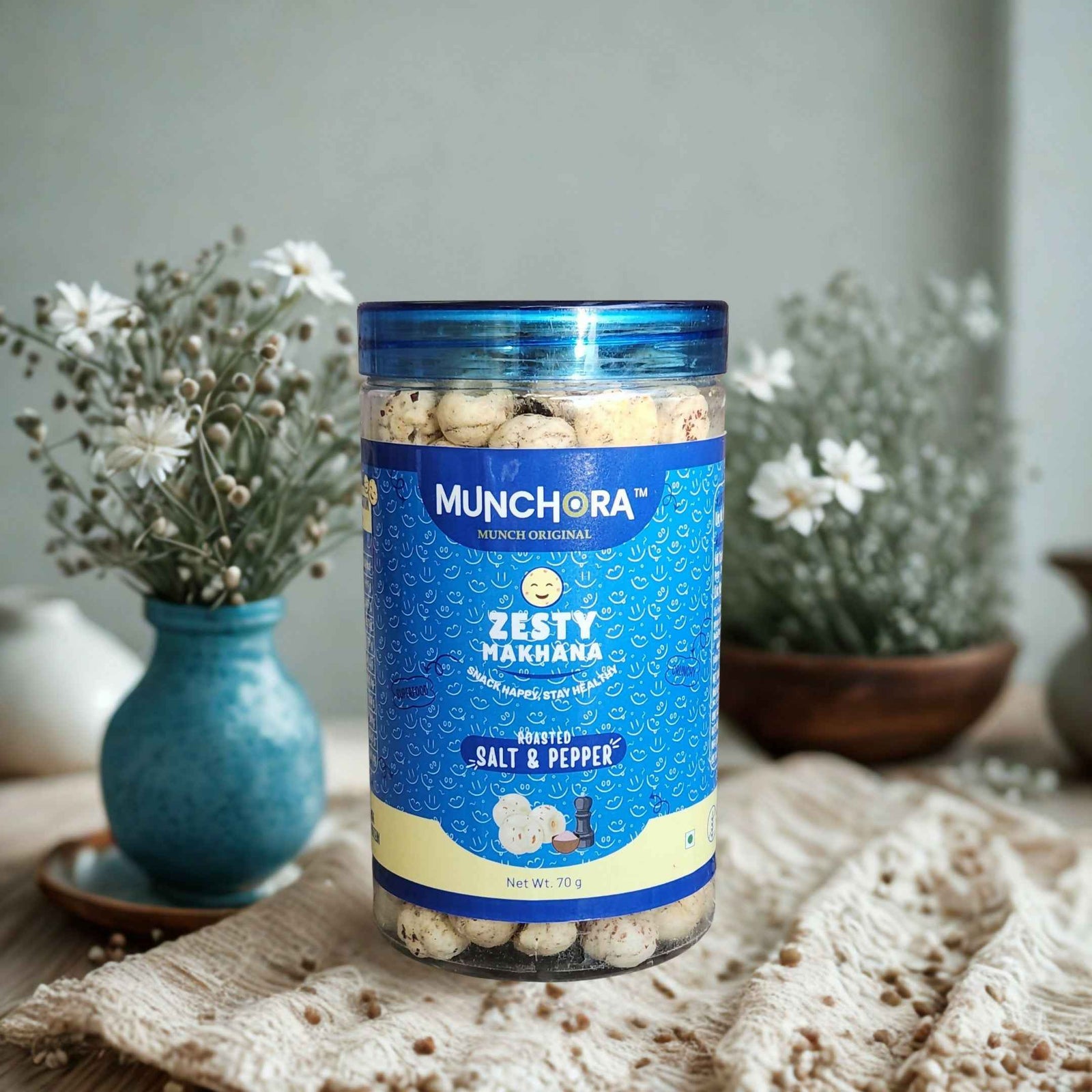 Munchora Zesty Makhana – Salt & Pepper | Healthy Roasted Foxnuts