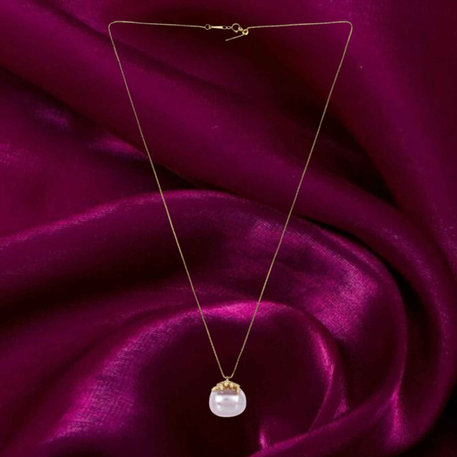 Gold Crystal Chain with Abalone Shell Pendant