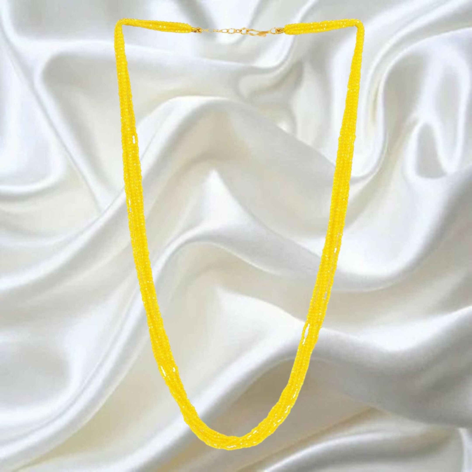 Yellow Hydro Bead Multi Strand Mala